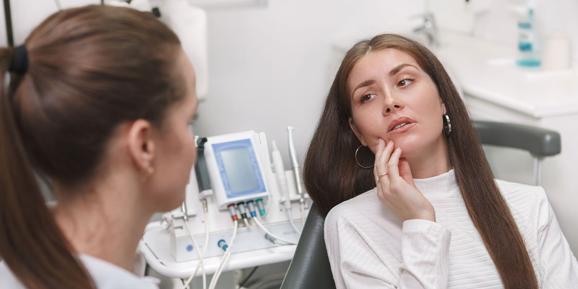 tmj issues lady with earings