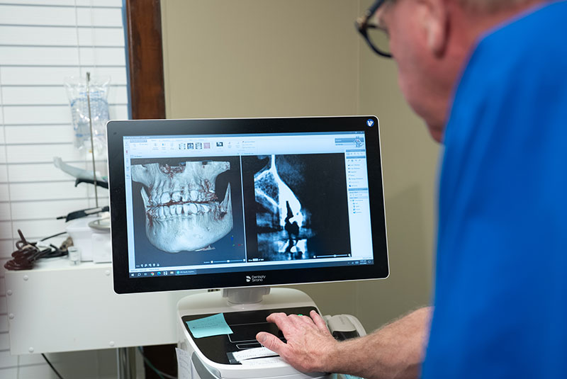 dr beard showing scan